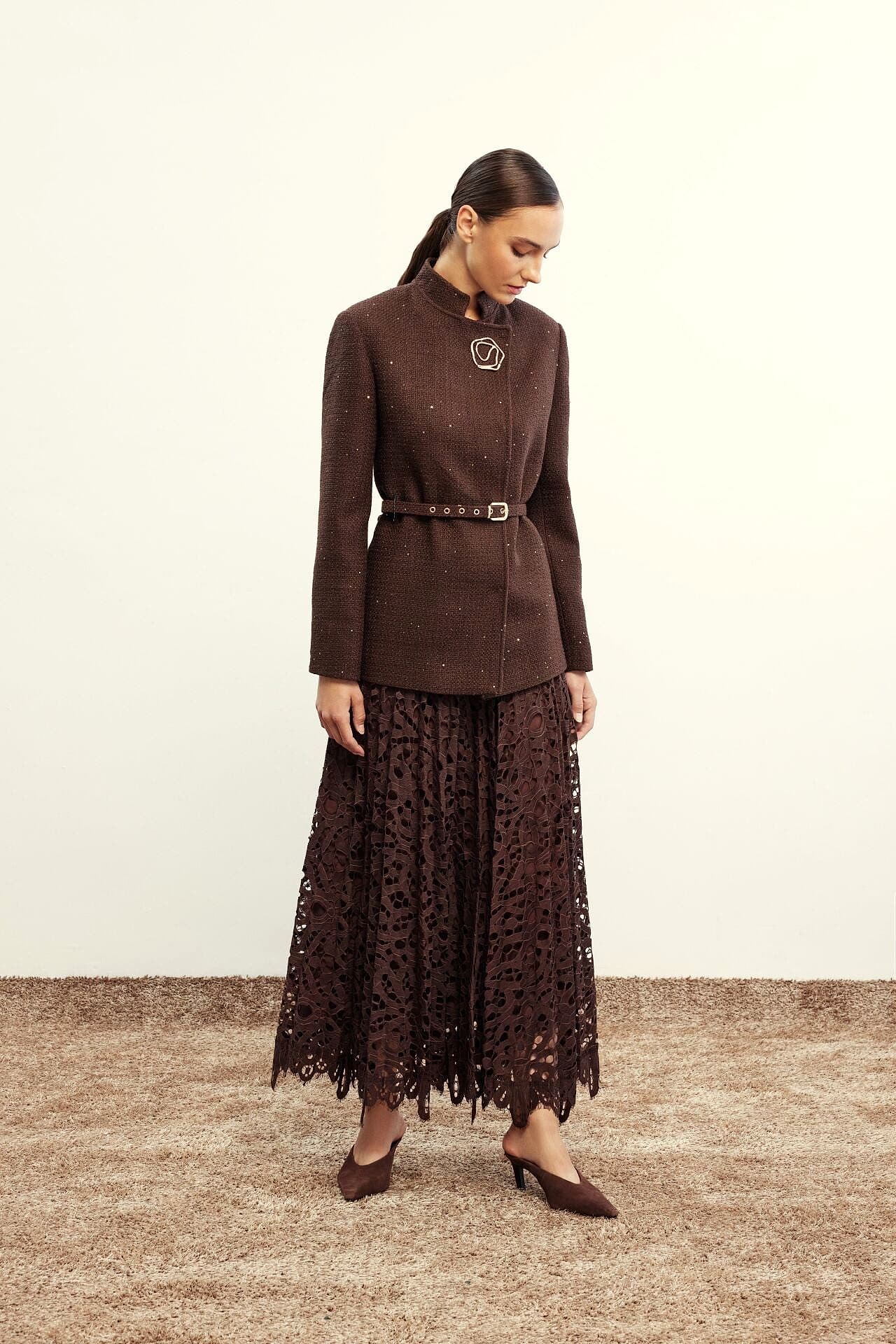 VENÖVE ELVİS ETEK KAHVE