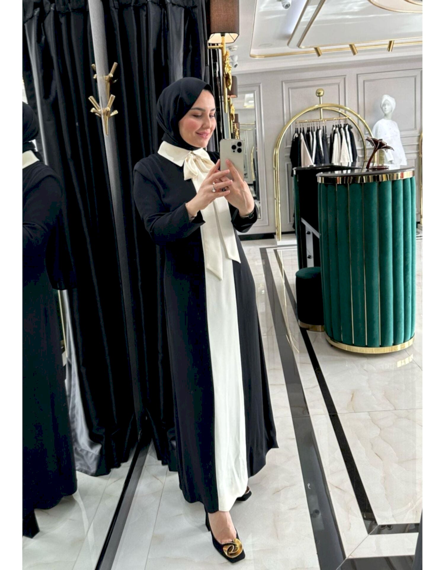 SELVİ ÇETİN ÇİFT RENK ELBİSE