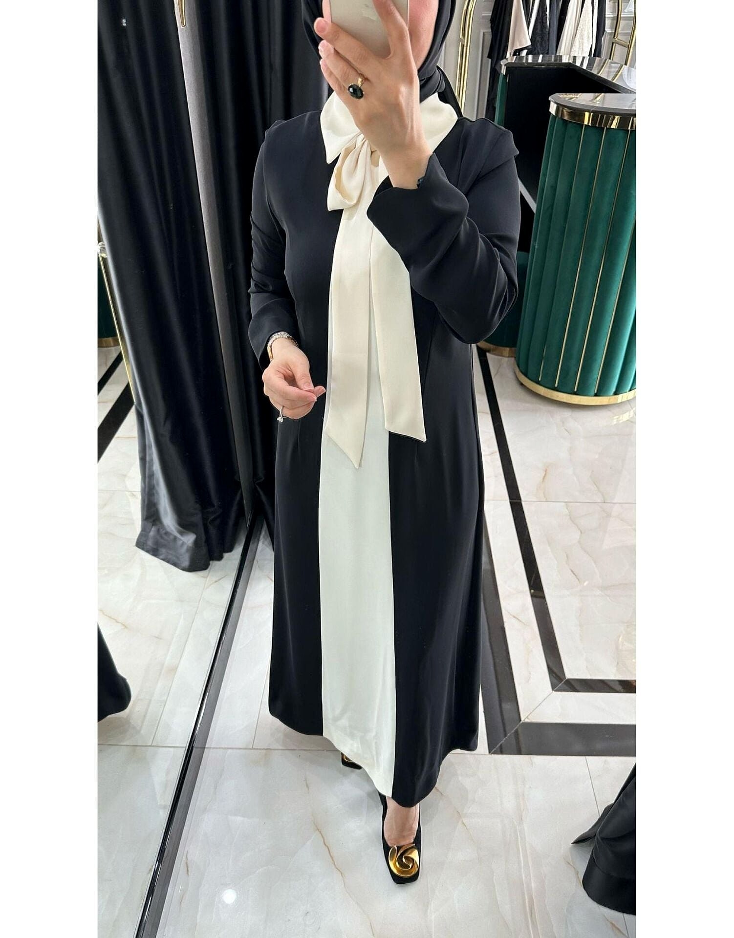 SELVİ ÇETİN ÇİFT RENK ELBİSE