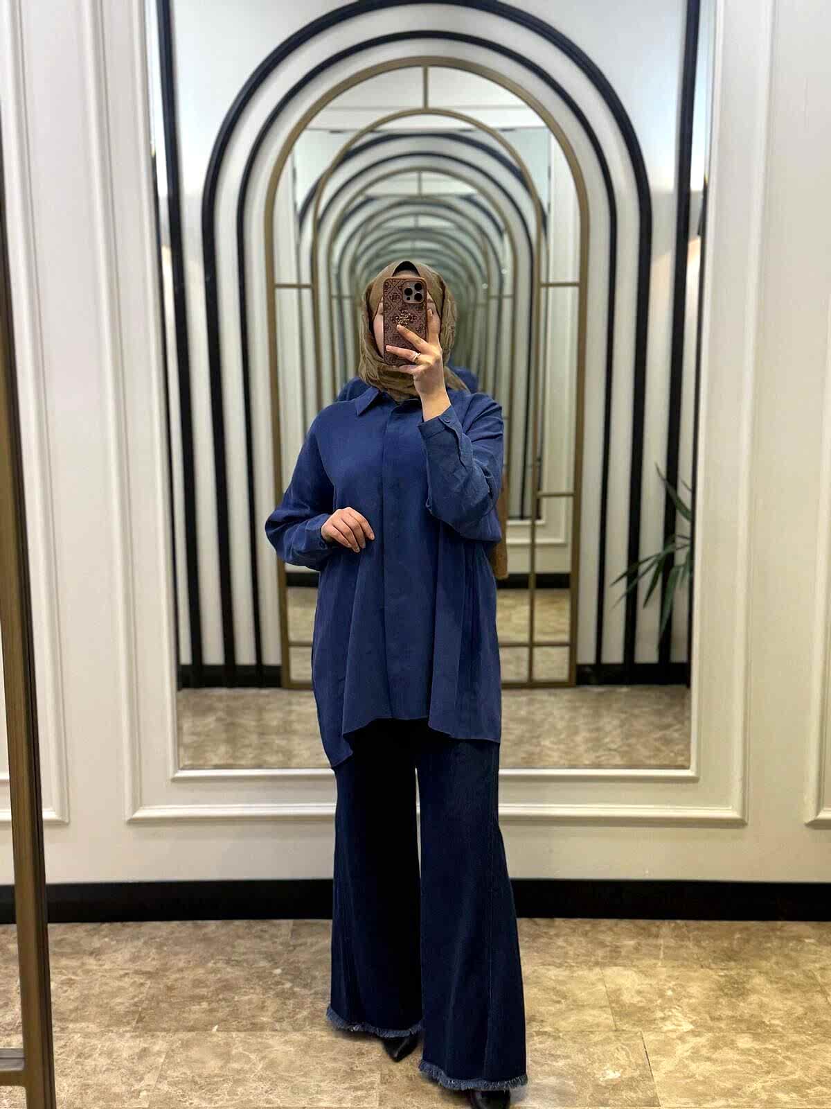 NUSS İNDİGO GÖMLEK