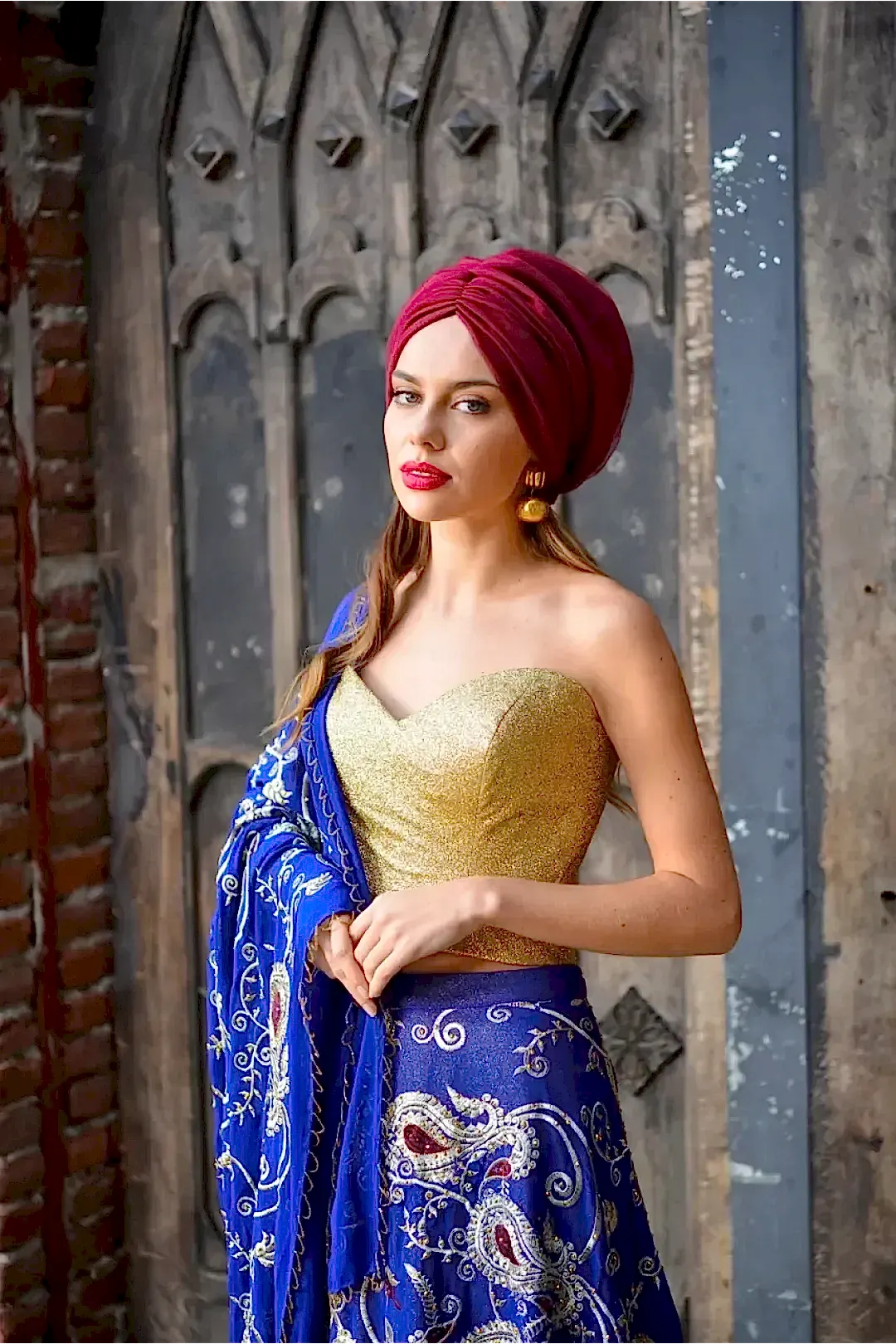 Hesya Dolgulu Günlük Tüllü Bone Bordo