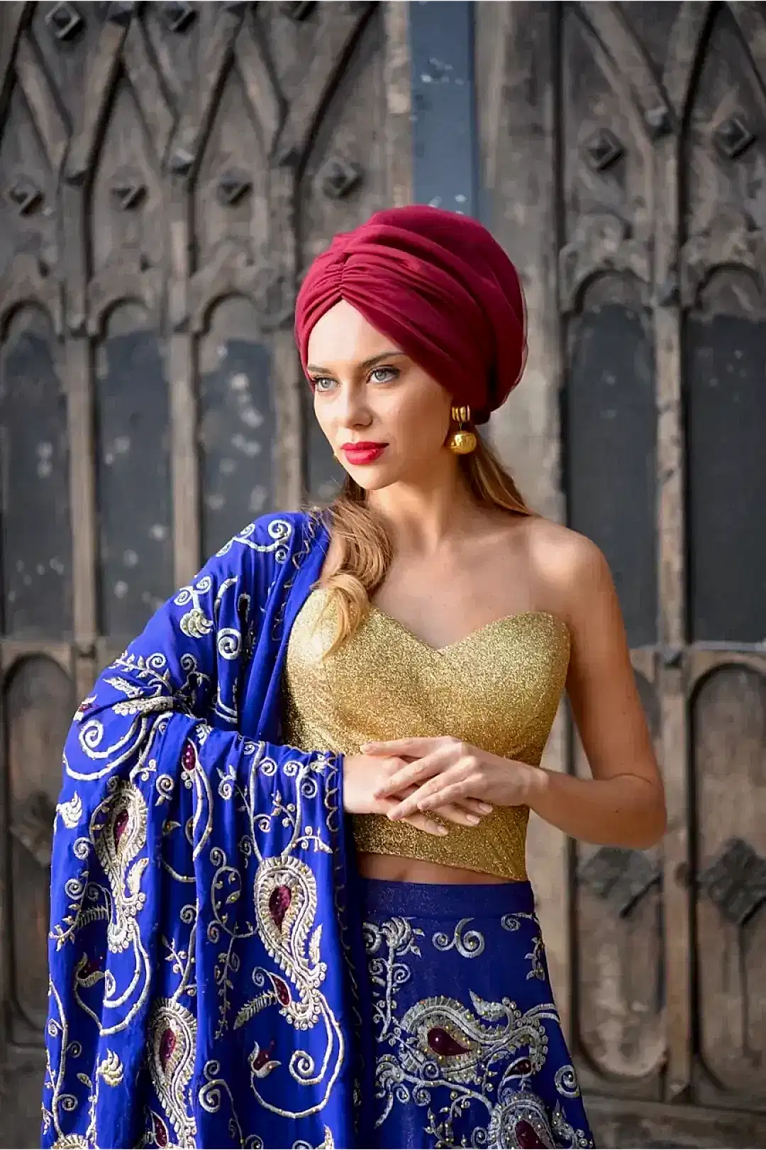 Hesya Dolgulu Günlük Tüllü Bone Bordo